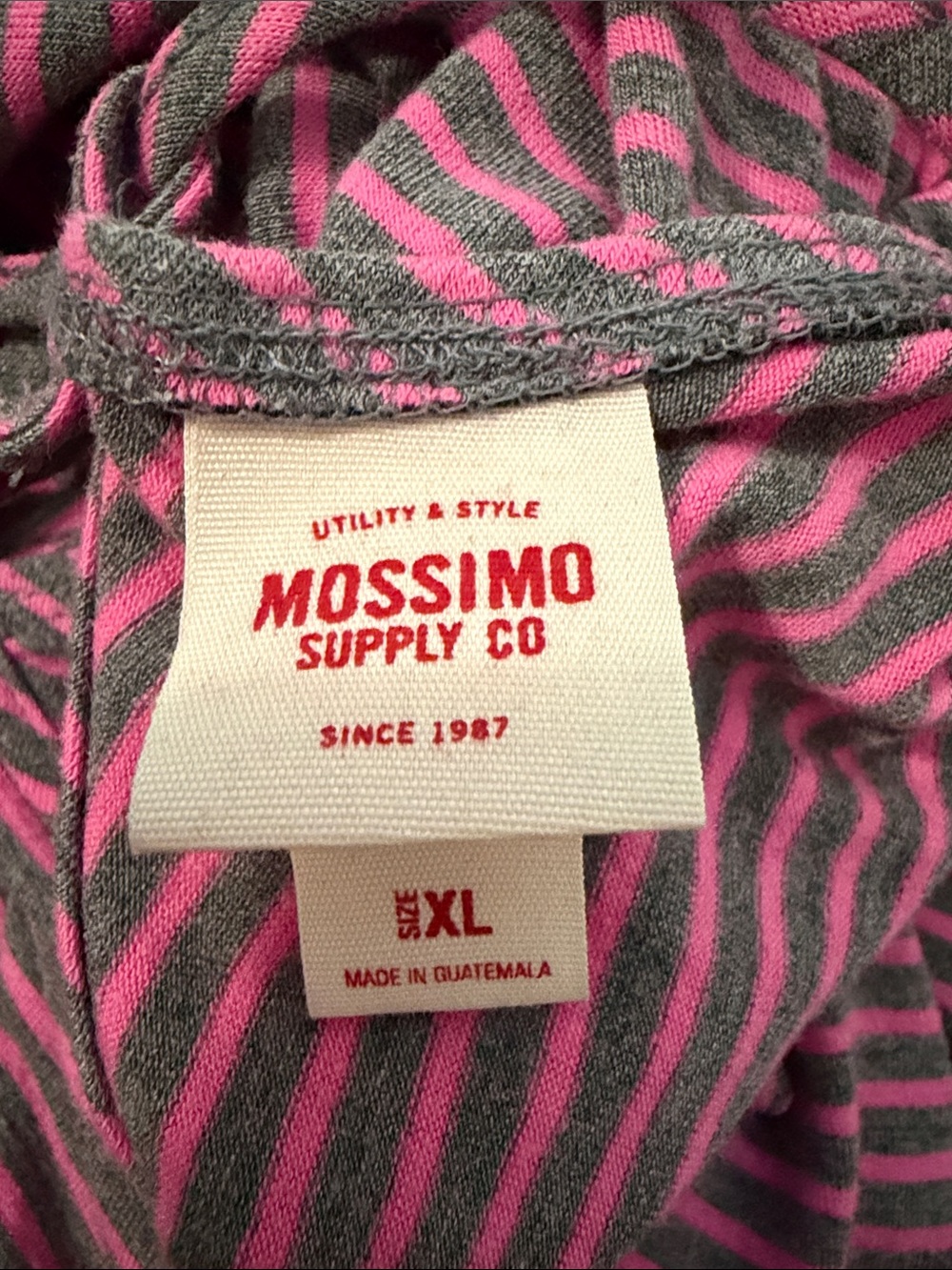 Mossimo Supply Co. Pink and Gray Striped Ruffle Spaghetti Strap Mini Dress - Picture 2 of 7
